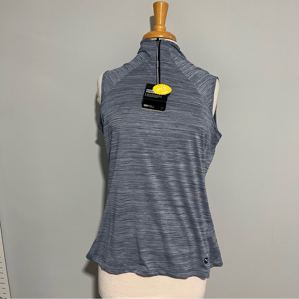 NEW NWT Puma Blue Sleeveless Sun Protection Shirt Top Size XL Golf Sporty Tank